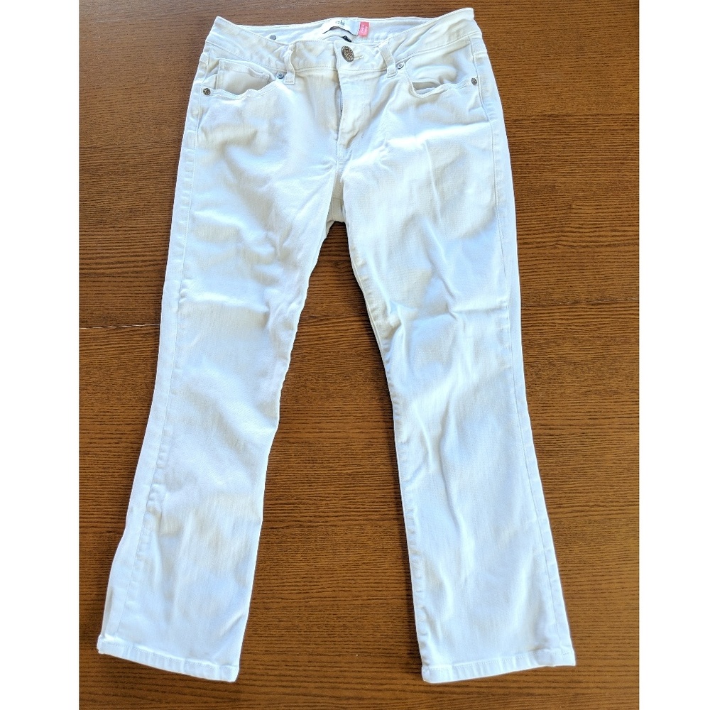 CAbi Kick It Crop White Jeans, 6